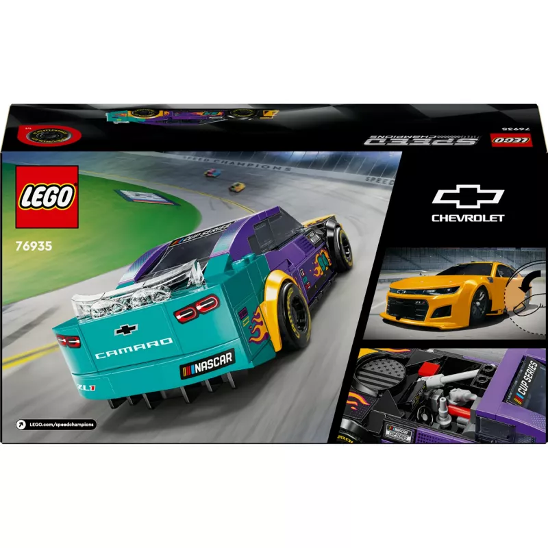 Konstruktorius LEGO Speed Champions 76935 NASCAR Next Gen Chevrolet Camaro ZL1, 328 dalių, 1 minifigūrėlė, nuo 9 metų