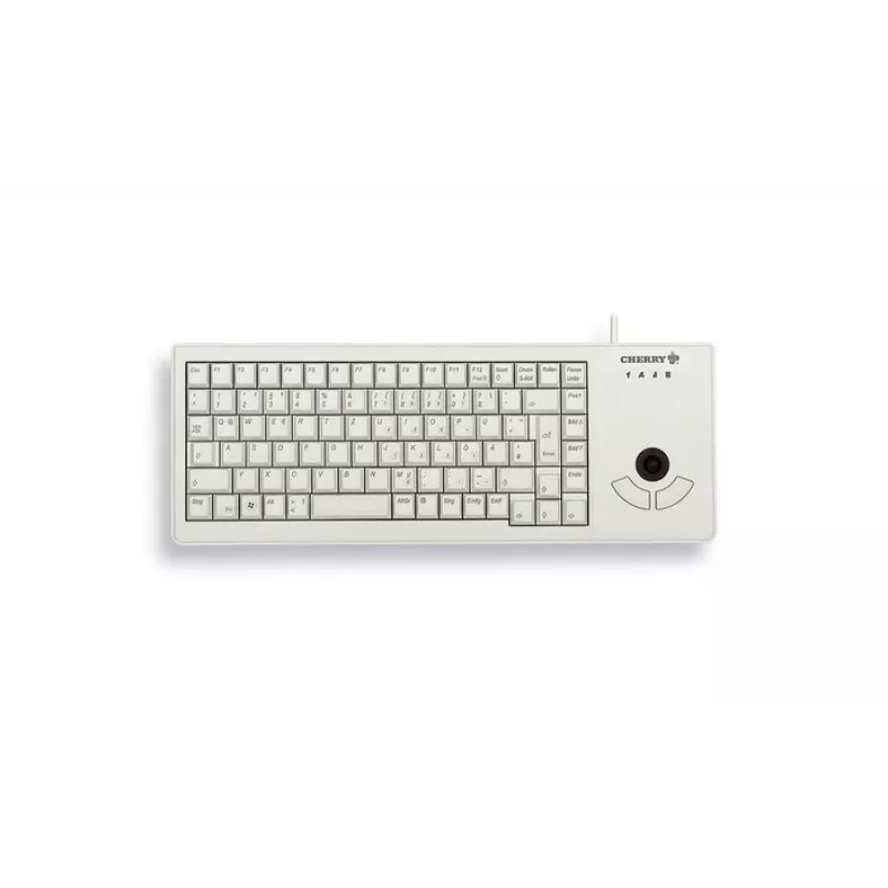 CHERRY XS Trackball klaviatūra su valdymo rutuliu, universali USB, QWERTZ vokiškas išdėstymas, pilka