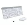 Logitech Slim Wireless Combo MK470 - belaidis klaviatūros ir pelės rinkinys, 2,4 GHz, ispanų kalba, šviesiai balta (920-009199)