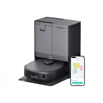 Anker Eufy X10 Pro Omni | Robotinis dulkių siurblys | Šlapias ir sausas valymas | Veikimo laikas iki 180 min | 5200 mAh | Dulkėms 2,5 L | 8000 Pa | Juodas