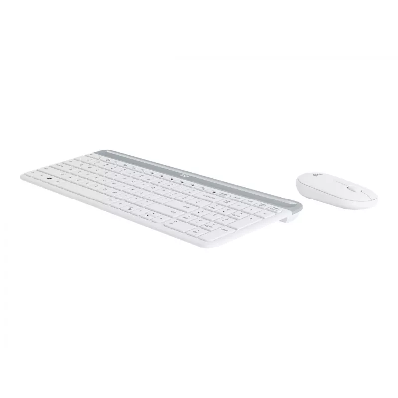 Logitech Slim Wireless Combo MK470 - belaidis klaviatūros ir pelės rinkinys, 2,4 GHz, ispanų kalba, šviesiai balta (920-009199)