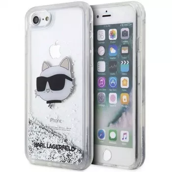 Karl Lagerfeld | Original Dėklas iPhone SE 2022/SE 2020/7/8 Karl Lagerfeld Kietas Dėklas Blizgučiai Choupette Galva (KLHCI8LNCHCS)