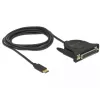 Lygiagretusis kabelis DeLOCK 62980 Juodas 1,8 m
