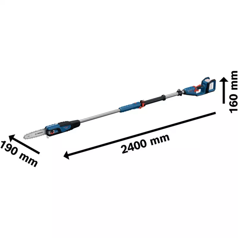Bosch GKE 18V-25 TP belaidis genėjimo pjūklas su teleskopine rankena, pjovimo ilgis 25 cm, 18 V (06008D6000)