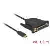 Lygiagretusis kabelis DeLOCK 62980 Juodas 1,8 m