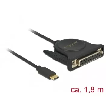 Lygiagretusis kabelis DeLOCK 62980 Juodas 1,8 m
