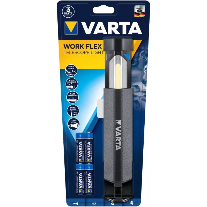 LED darbinė lempa Varta Work Flex Juoda 250 lm IPX4