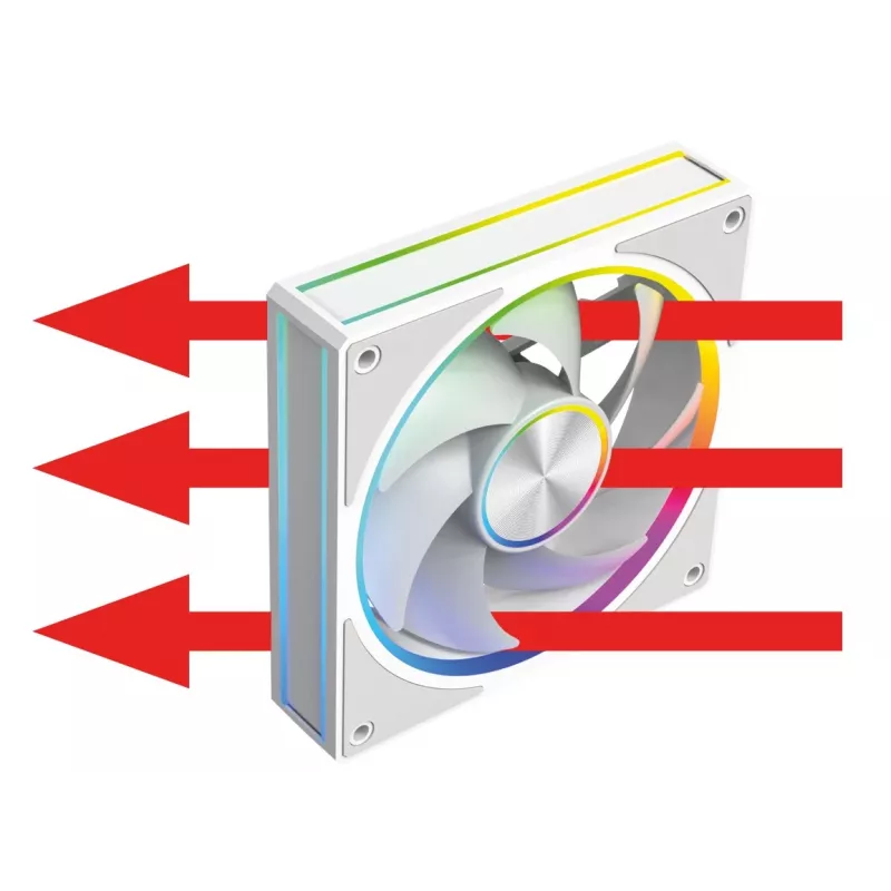 Korpuso ventiliatorius MODECOM VOLCANO LOOP 120 ARGB White – 120 mm, ARGB apšvietimas, PWM palaikymas, 400–1400 RPM