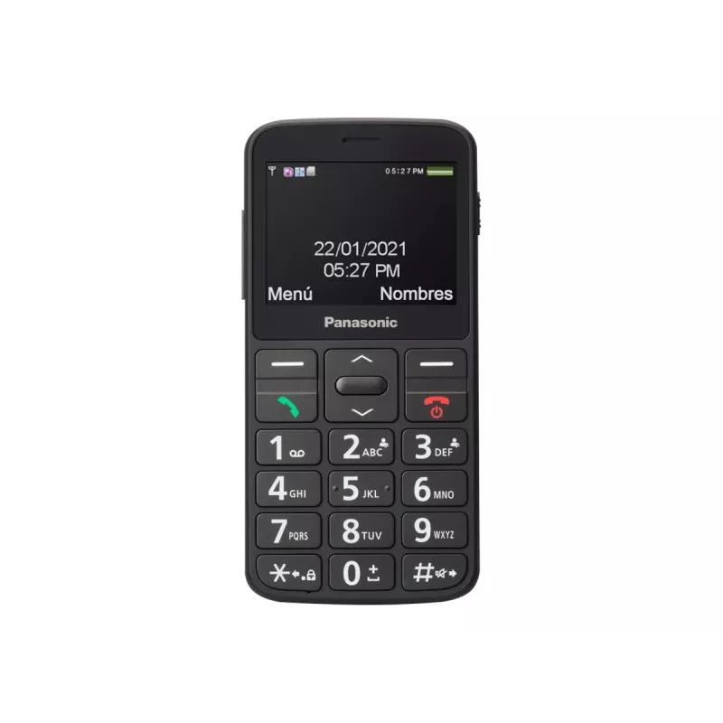 Mobilusis telefonas Panasonic KX-TU160 — 2,4 colio TFT ekranas, viena SIM, 2G, 320×240, Bluetooth, USB-C, 0,3 MP kamera, juoda