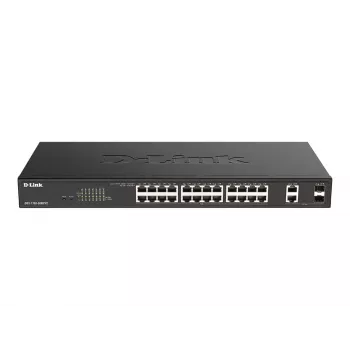 D-Link DGS-1100-26MPV2/E valdomas L2 Gigabit Ethernet jungiklis su PoE (24 prievadai, 370W, juodas)
