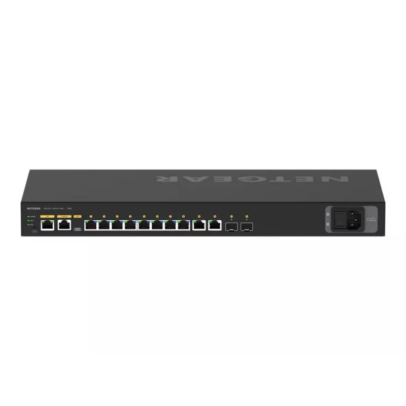NETGEAR M4250-10G2XF-PoE+ valdomas L2/L3 gigabitinio eterneto (10/100/1000) jungiklis su PoE+ 1U juodas