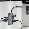 USB-C centrinis įrenginys Tellur TLL321061 su PD 3.0 100W, HDMI išėjimu ir 3× USB 3.0 prievadais