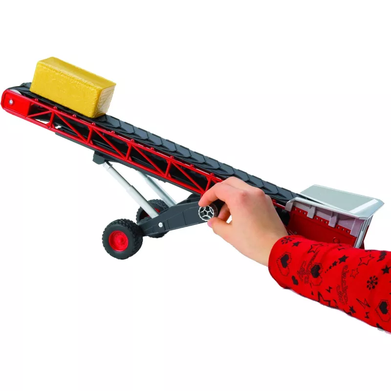 BRUDER 02031 plastikinė atsarginė dalis – konvejerio juosta su sulankstomu vyžiu, juoda/raudona, 1:16