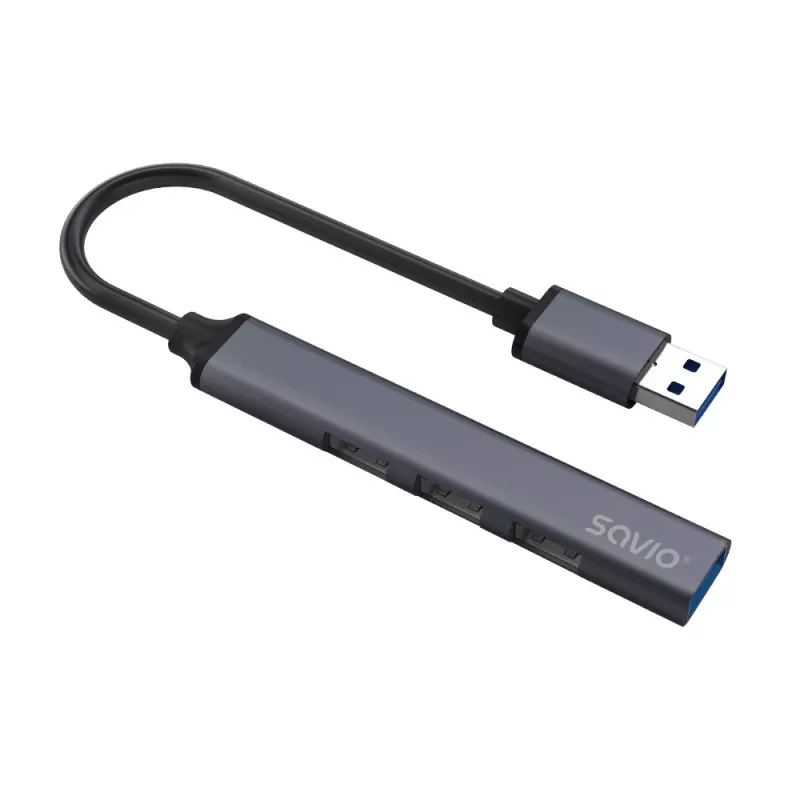 USB šakotuvas SAVIO AK-70, 4 prievadai (1× USB 3.0 + 3× USB 2.0), 5 Gbit/s