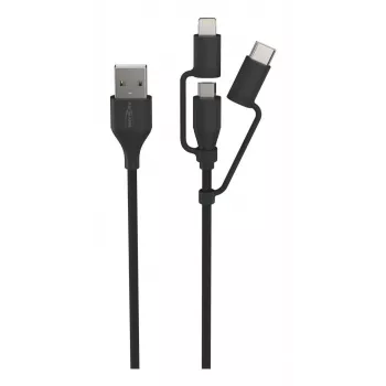 Ansmann laidas USB į 3in1 120 cm juodas Micro-USB B