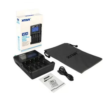 XTAR VC4 Įkroviklis buitinėms baterijoms USB