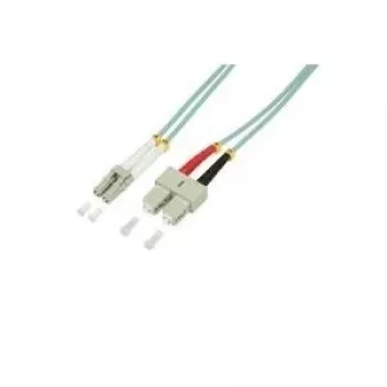 Logilink šviesolaidinis jungiamasis kabelis LC (vyriškas) – SC (vyriškas) 50 cm, OM3, 50/125 µm, halogenų neturintis, akvamarinas (FP3LS00)