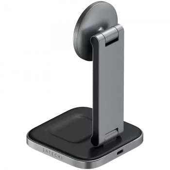 SATECHI 3-in-1 Sulankstomas Qi2 belaidis įkrovimo stovas (Space Gray) su A, C, G tipo kištukais