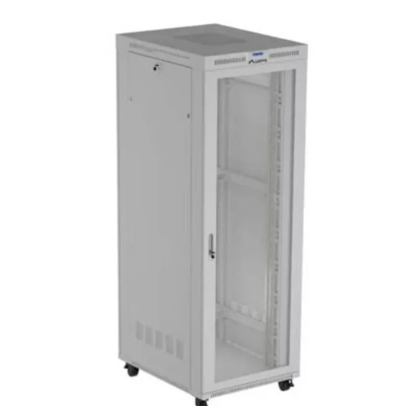 Stovo spinta 19 inch LANBERG FF01-8047-23SL 47U 800x1200 mm pilka su perforuotomis durelėmis