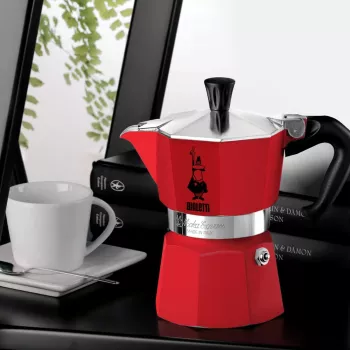 Moka kavos virimo aparatas BIALETTI 4941 Raudonas – aliumininis turkiškas kavos puodas, 0,05 L