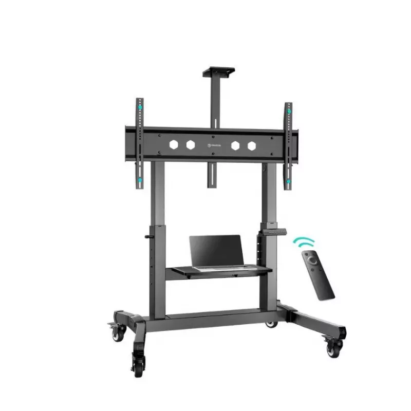 Mobilus TV stovas ONKRON TS1991E-B, 55–100 colių, juodas, aukštis 1100–1600 mm, 130 kg, VESA iki 1000×600
