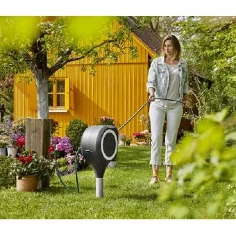 Antžeminė žarna Gardena RollUp S Automatinė Juoda Pilka