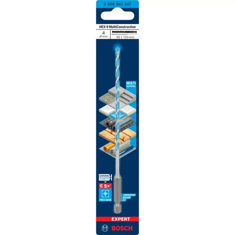Gręžtuvas Bosch Expert HEX-9 Multi Construction 4 mm – SDS šešiakampis kotas mūrijimui ir įvairioms medžiagoms
