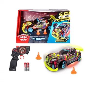 Radijo bangomis valdomas automobilis Dickie Tornado Drift RTR 2,4 GHz – paruoštas driftui