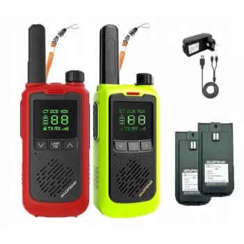 Nešiojama racija Baofeng BF-T17 žalia – 16 kanalų, 5 W, 400–470 MHz, 1500 mAh baterija