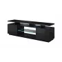 TV spintelė cama meble EVA 180x40x56 cm, juoda blizgi, MDF viršus, juodas rėmas
