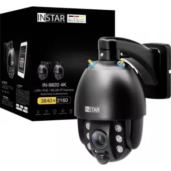 IP kamera Instar IN-9820 4K – juoda, 180° matymo laukas