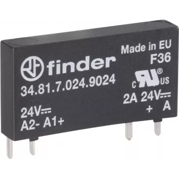 Finder kietojo kūno PCB relė, serija 34 34.81.7.060.9024, apkrovos srovė 2 A, perjungimo įtampa 24 V/DC