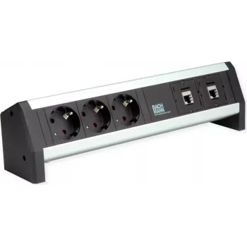 Bachmann DESK 3xCEE7/3 2x CM-CAT6A modulis – stalo maitinimo ir tinklo modulis