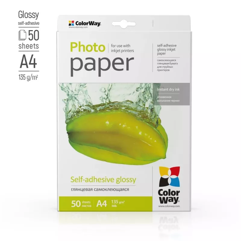 Blizgus fotopopierius ColorWay A4 135 g/m² 50 lapų