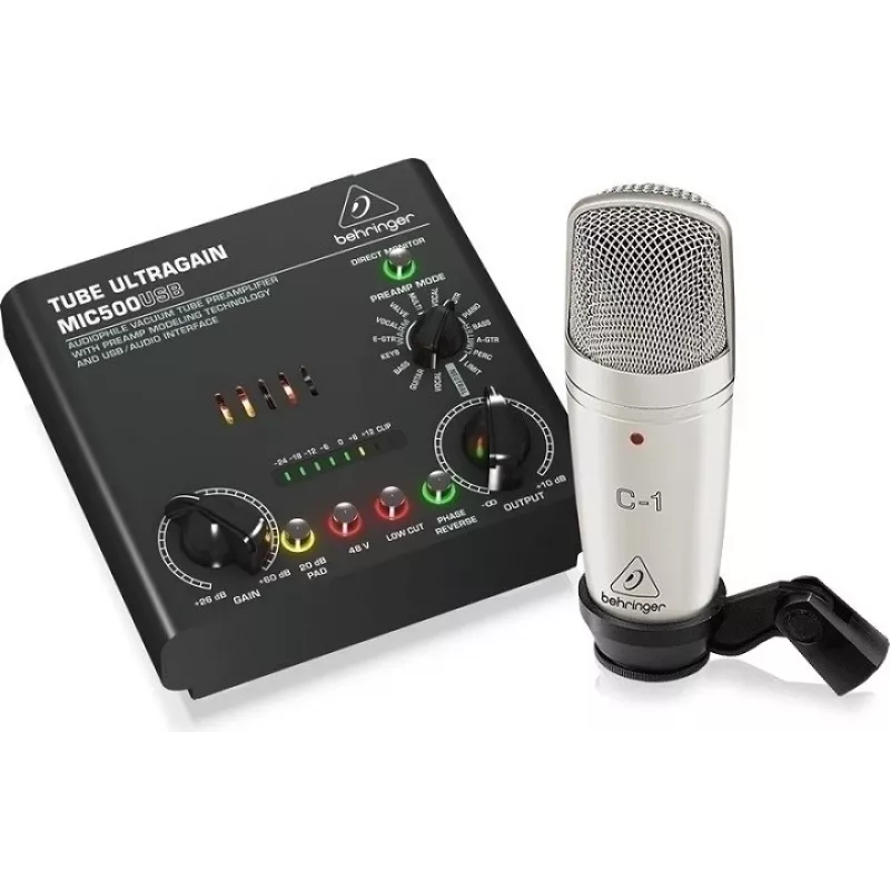 Mikrofonų rinkinys Behringer Voice Studio – įrašymo ir podcastų kūrimo komplektas