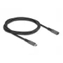 DeLOCK USB ilginimo laidas USB Type-C kištukas į lizdą 10 Gbps 1 m pilkas metalinis
