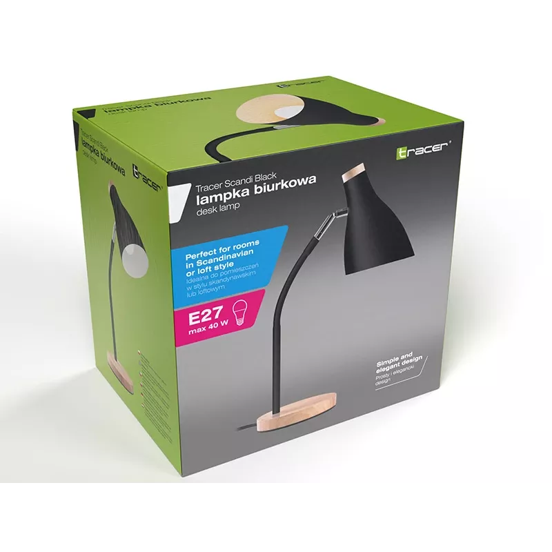 Stalinė lempa TRACER TRAOSW47237 Scandi Black LED su reguliuojamu ryškumu ir reguliuojama rankena