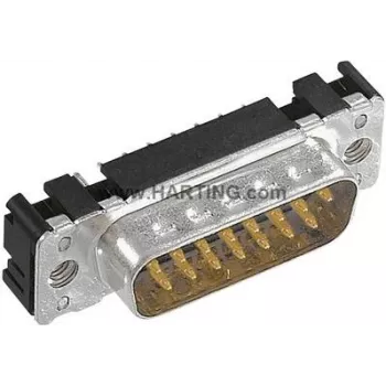 Harting 09 65 161 7712 D-SUB kištukinių kontaktų juosta 180° 9 polių litavimui 1 vnt.