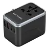 Vention 65 W GaN kelioninis adapteris su įkrovikliu, 2x USB-A 2x USB-C, juodas