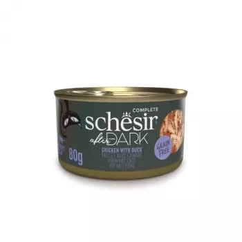 Šlapias kačių maistas Agras Pet Foods Schesir after Dark Complete Brühe 80 g – vištiena, be grūdų, be glitimo ir sojos