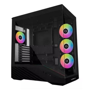 Korpusas Lian Li Vector V100 Midi Tower – juodas, permatomu stiklu
