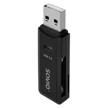 SD kortelių skaitytuvas, USB 2.0, 480 Mbps, AK-63 Savio SAVAK-63