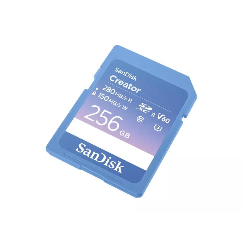 SanDisk Creator SD kortelė UHS-II 256GB, didelė skaitymo sparta iki 280 MB/s