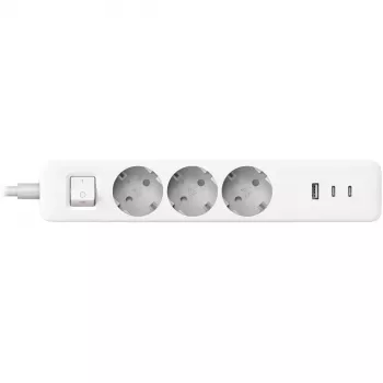 Power strip Xiaomi BHR07UKEU — 3 lizdai Type F, 250 V, 1,4 m laidas, baltas