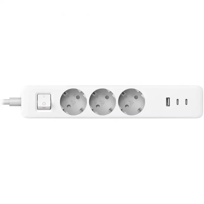 Power strip Xiaomi BHR07UKEU — 3 lizdai Type F, 250 V, 1,4 m laidas, baltas