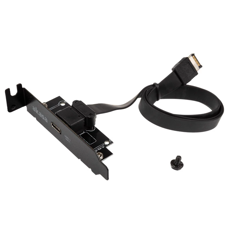 Akasa žemo profilio PCI laikiklio adapteris USB 3.1 Type C – juodas – adapteris – skaitmeniniai/duomenys