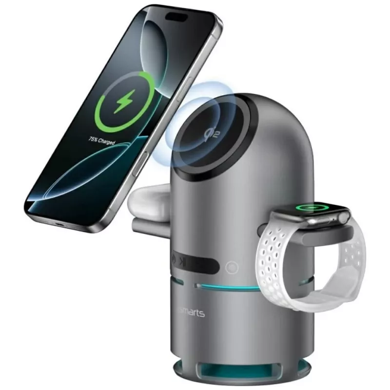 Įkrovimo stotelė ChargeBot Sound Qi2 gre