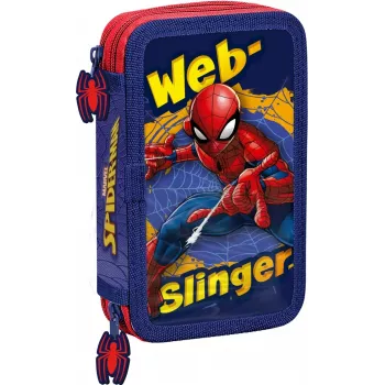 Pieštukinė Kids Euroswan su 2 užtrauktukais ir priedais Spiderman raudonai mėlyna