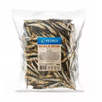 Šlapi šunų ėdalai PETMEX Szprotki 500 g – žuvies pagrindu, 500 g skardinė
