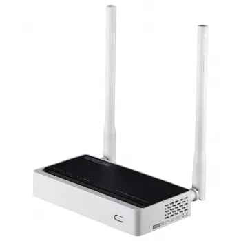 Stalinis maršrutizatorius TOTOLINK N300RT — vienos juostos 2.4 GHz Wi‑Fi 4, 300 Mbps, 5x RJ-45 Fast Ethernet prievadai, 2 išorinės 5 dBi antenos